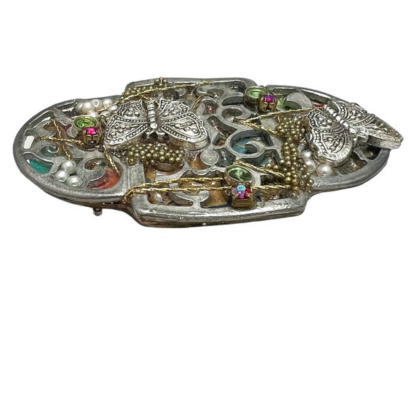 ALICE M SIGNED MIXED MEDIA BUTTERFLY BROOCH - Picture 6 of 16